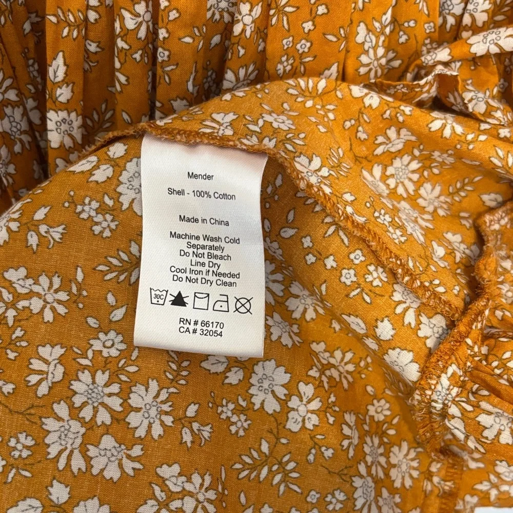 Anthropologie Mender Smocked Yellow Floral Midi Dress Size 3X - Picture 7 of 9